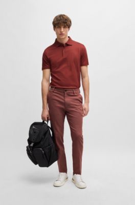 BOSS - Regular-fit trousers in cotton-blend twill