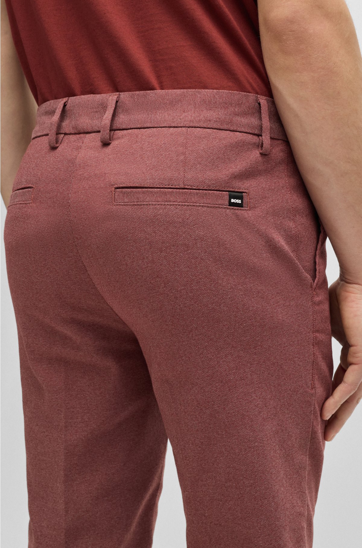 Regular-fit trousers in cotton-blend twill, Brown