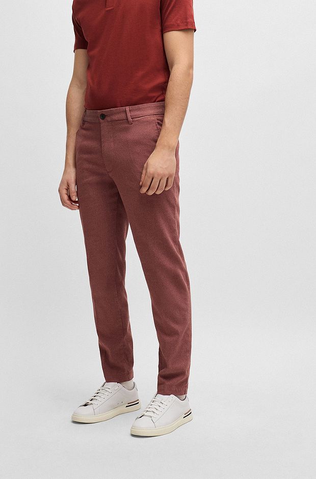 Regular-fit trousers in cotton-blend twill, Brown