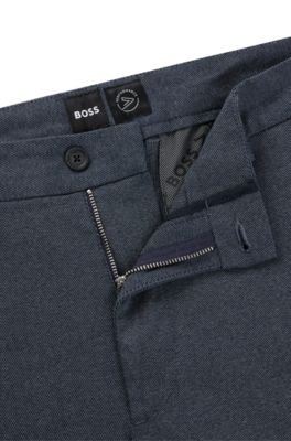 BOSS - Regular-fit trousers in cotton-blend twill