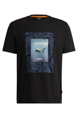 BOSS Cottonjersey regularfit Tshirt with seasonal artwork