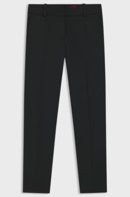 スリムフィット クロップドパンツ, ブラック