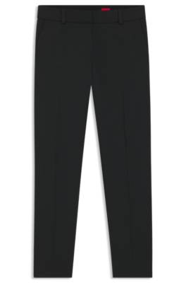 Hugo Boss Slim-fit Trousers With A Cropped Length In Black