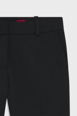 Slim-fit trousers with a cropped length, Black
