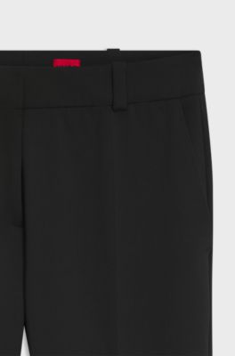 Slim-fit trousers with a cropped length, Black