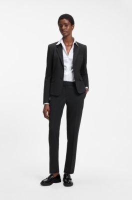 Slim-fit trousers with a cropped length, Black