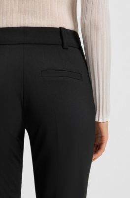 Slim-fit trousers with a cropped length, Black