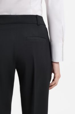Slim-fit trousers with a cropped length, Black
