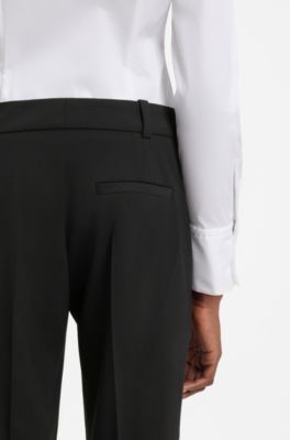 Slim-fit trousers with a cropped length, Black