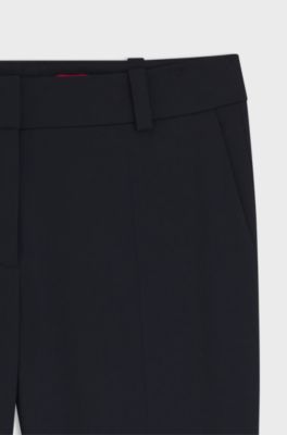 Slim-fit trousers with a cropped length, Dark Blue