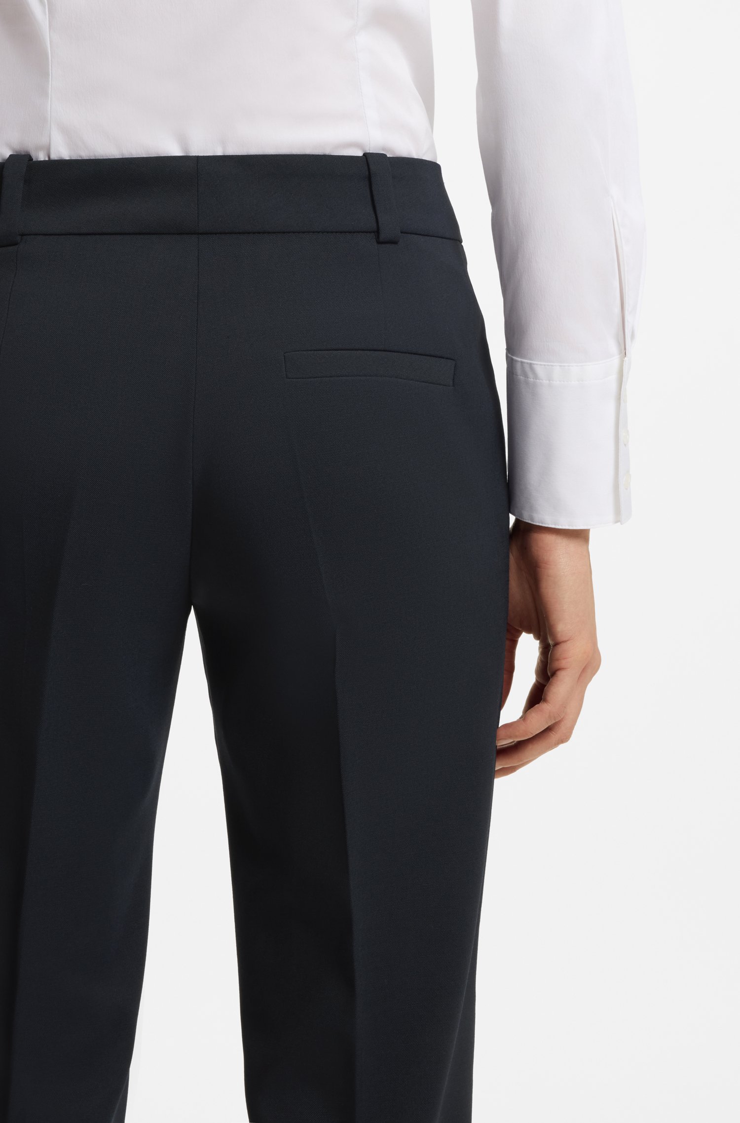 Hugo Slim-fit trousers with a cropped length byxor dam – bild 3