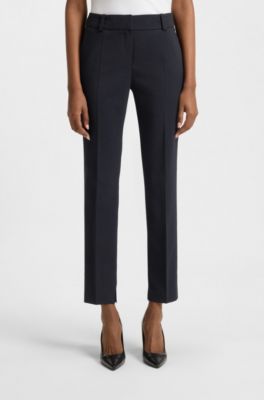 Slim-fit trousers with a cropped length, Dark Blue