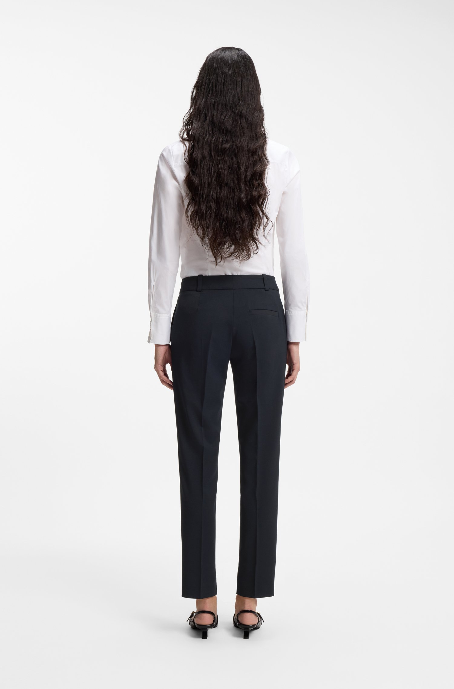 Hugo Slim-fit trousers with a cropped length byxor dam – bild 2