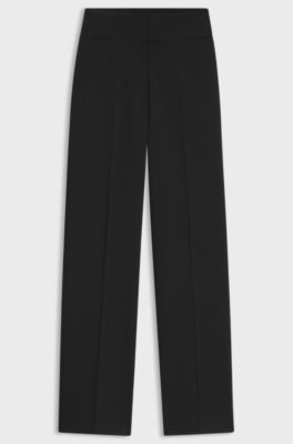 High-waisted regular-fit trousers with flared leg, Black