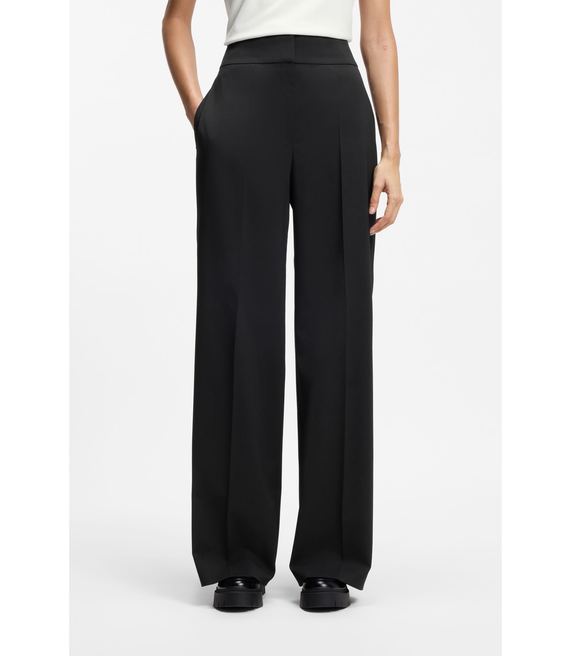 Regular-Fit Hose mit hohem Bund und ausgestelltem Bein