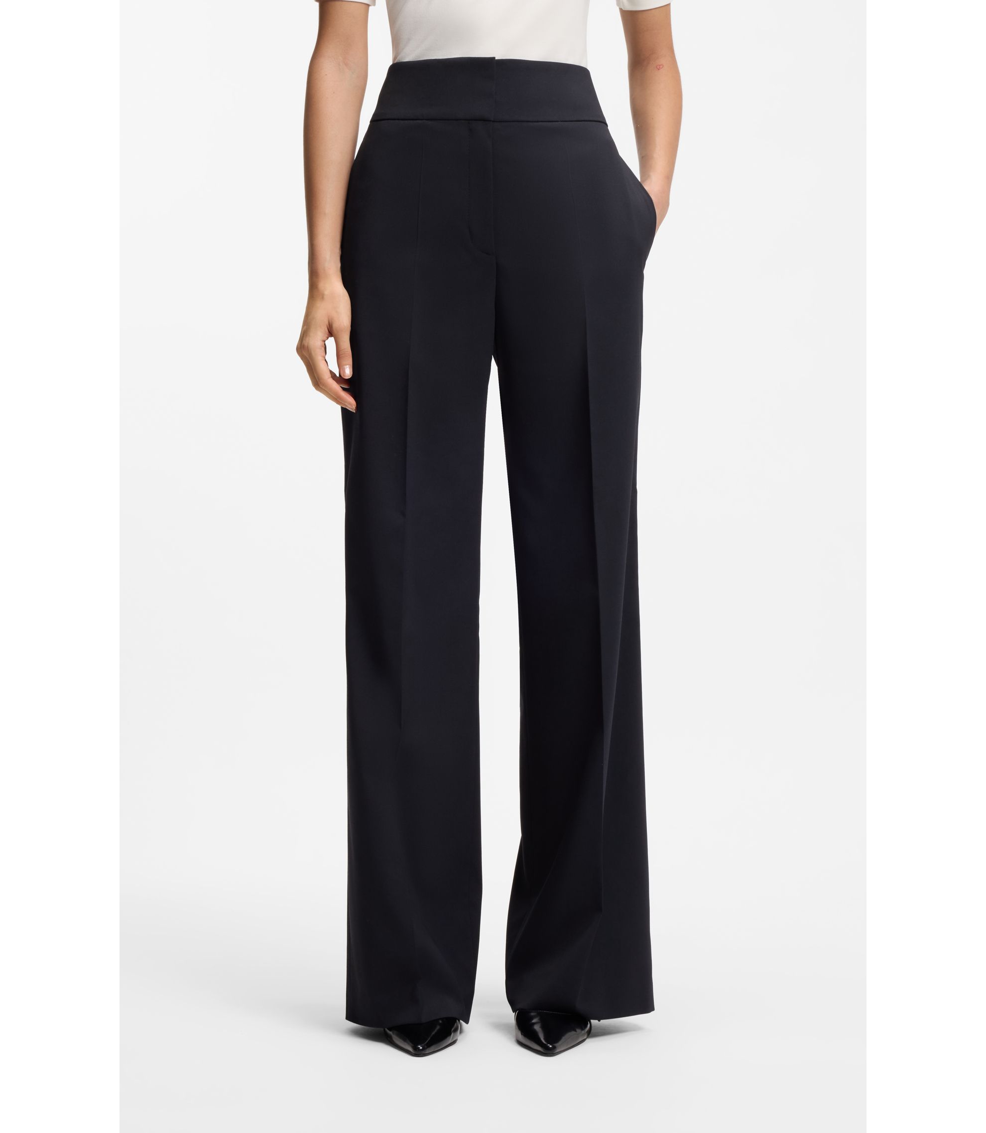 Regular-Fit Hose mit hohem Bund und ausgestelltem Bein