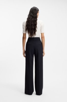 Hugo High-waisted regular-fit trousers with flared leg kostymbyxor dam – bild 2