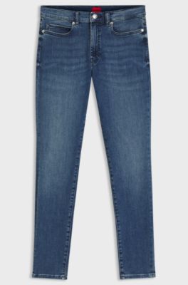 Jeans skinny fit in denim super stretch blu, Blu