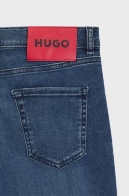 Skinny-fit jeans in blue super-stretch denim, Blue