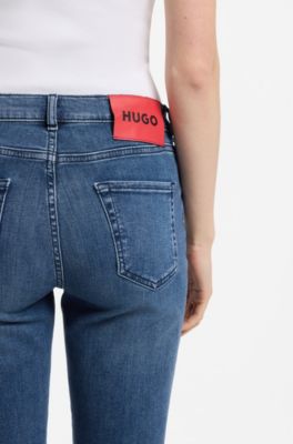 Skinny-fit jeans in blue super-stretch denim, Blue