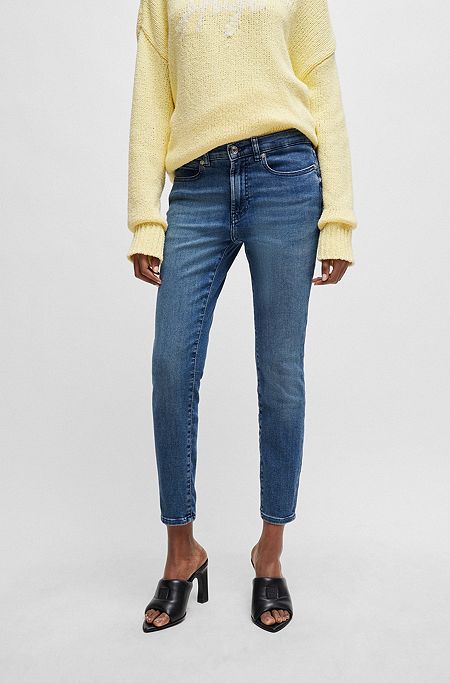 Skinny-fit jeans van blauw superstretchdenim, Blauw