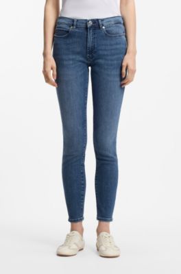 Jeans skinny fit in denim super stretch blu, Blu
