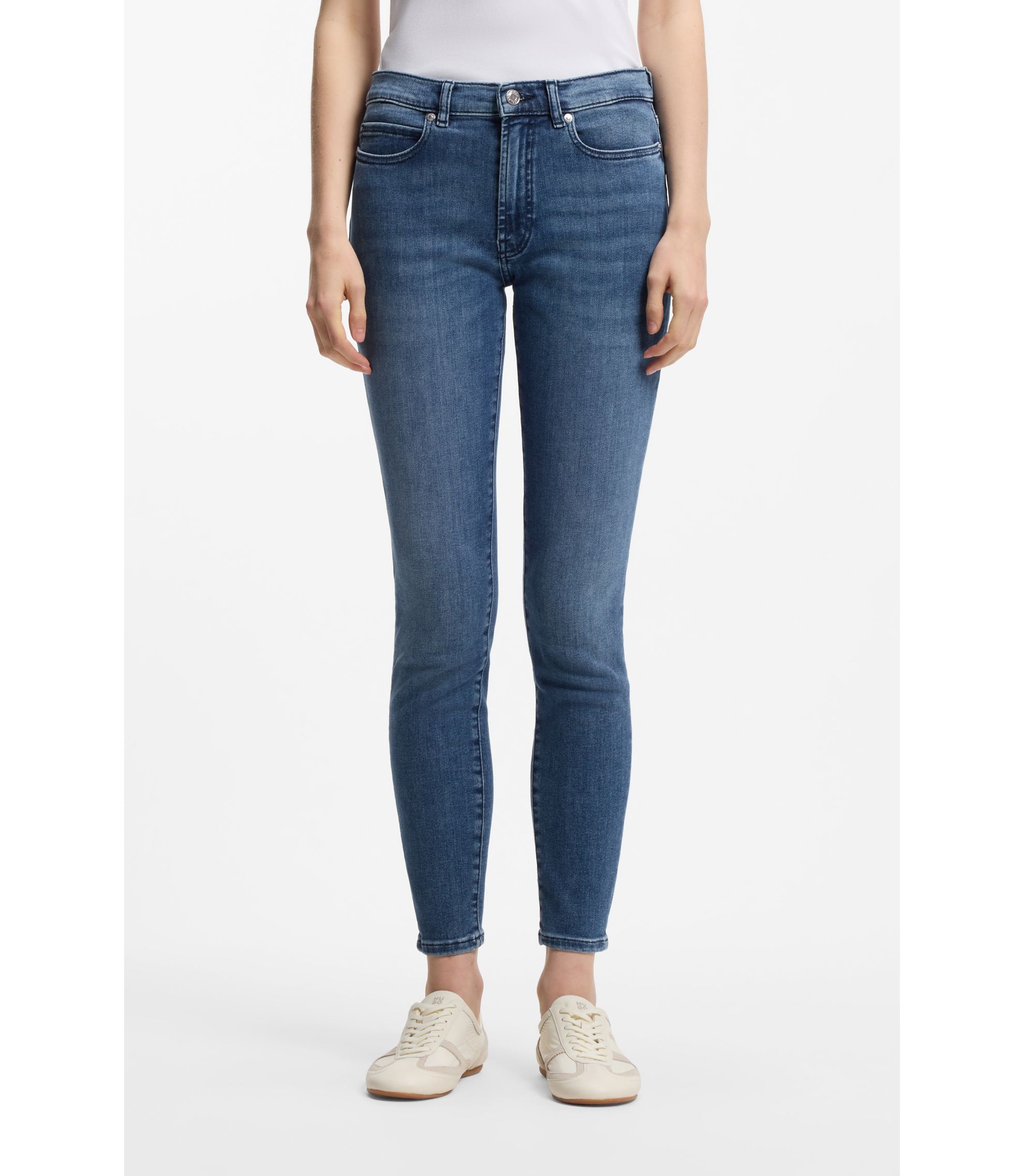 Skinny-Fit Jeans aus blauem Super-Stretch-Denim