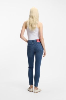 Skinny-fit jeans in blue super-stretch denim, Blue