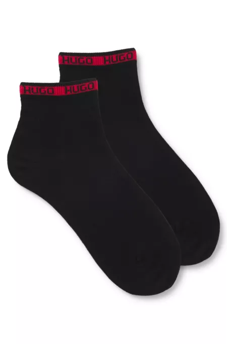 Lot de deux paires de chaussettes basses avec bande logotée