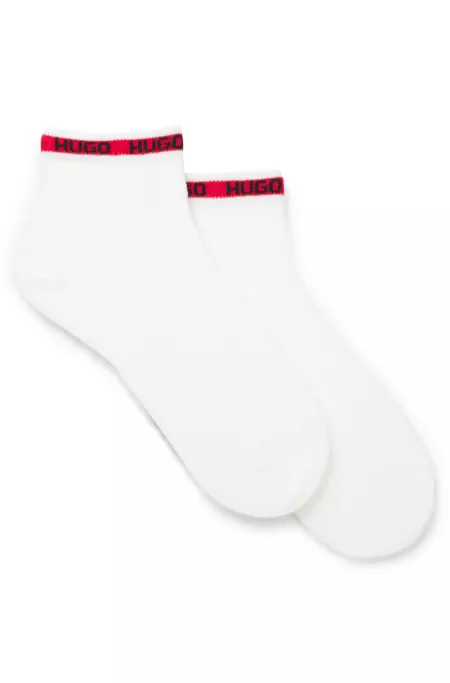 Lot de deux paires de chaussettes basses avec bande logotée