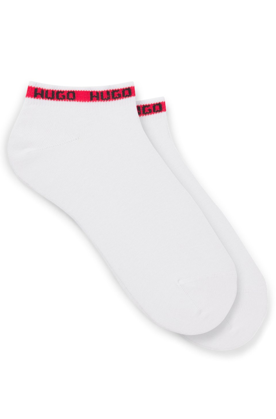 Two-pack of ankle-length socks with logos