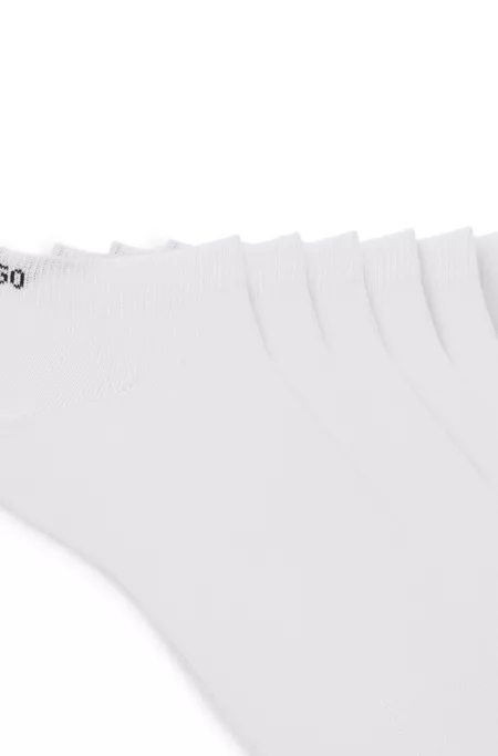 Six-pack of cotton-blend ankle socks with logos