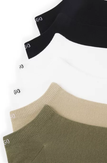Lot de six paires de chaussettes basses en coton mélangé avec logos