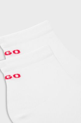 Two-pack of short cotton-blend socks, White