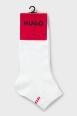 Two-pack of short cotton-blend socks, White