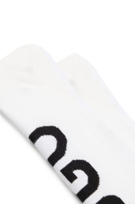 Two-pack of invisible socks with silicone heel, White