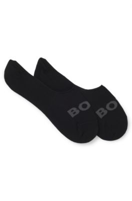 Two-pack of invisible socks in a cotton blend, Black
