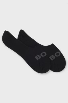 Two-pack of invisible socks in a cotton blend, Black