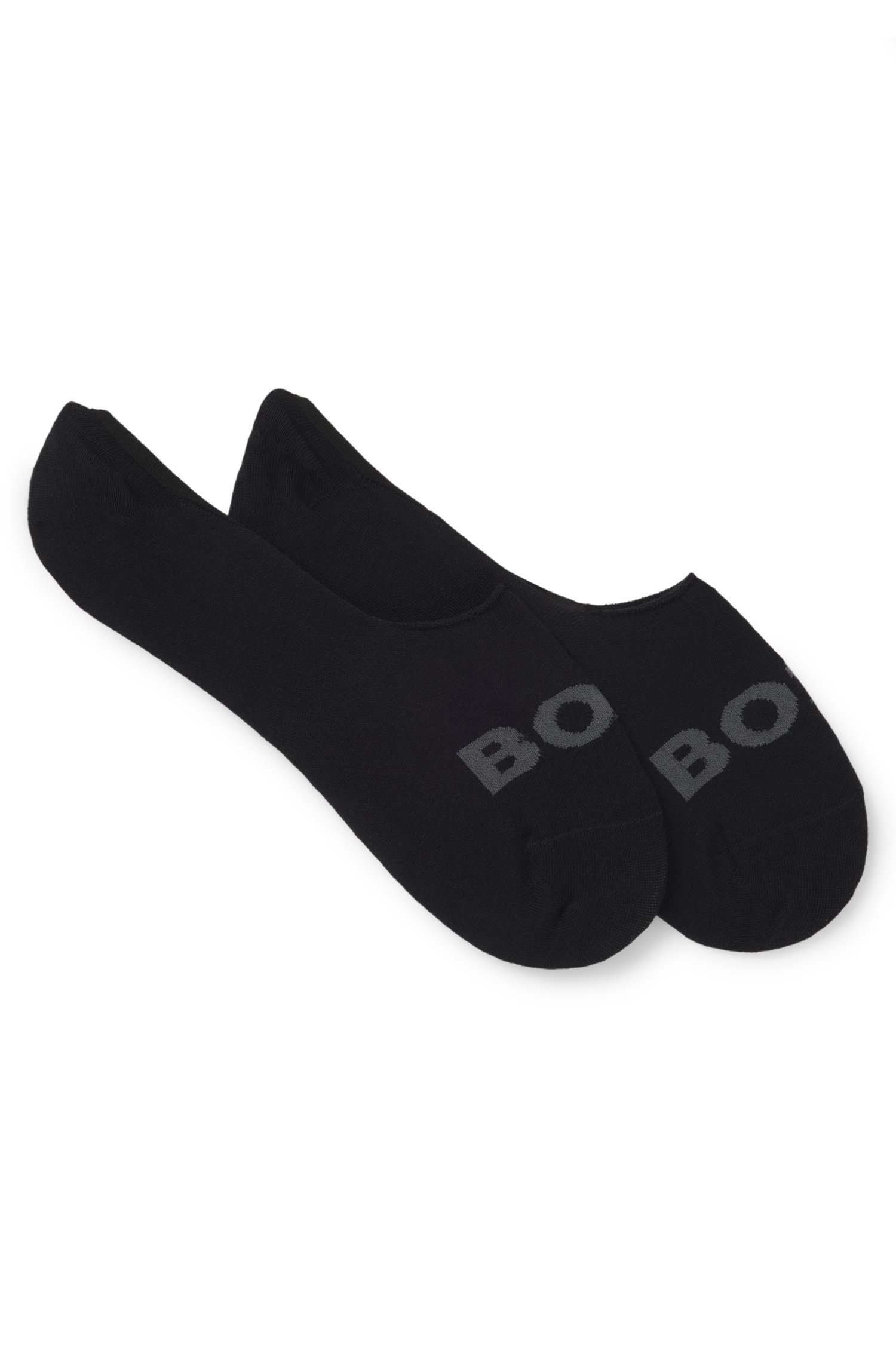 Boss Two-pack of invisible socks in a cotton blend strumpor herr – bild 2