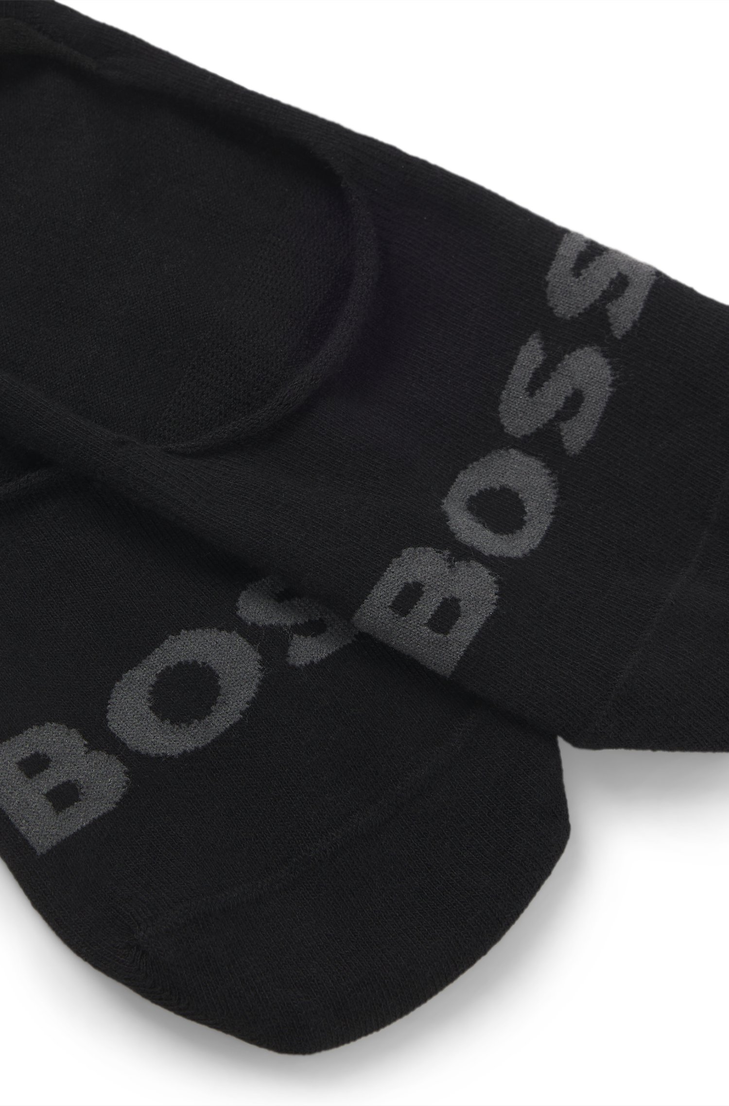 Boss Two-pack of invisible socks in a cotton blend strumpor herr – bild 8