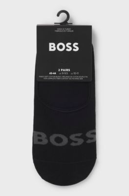 Two-pack of invisible socks in a cotton blend, Black