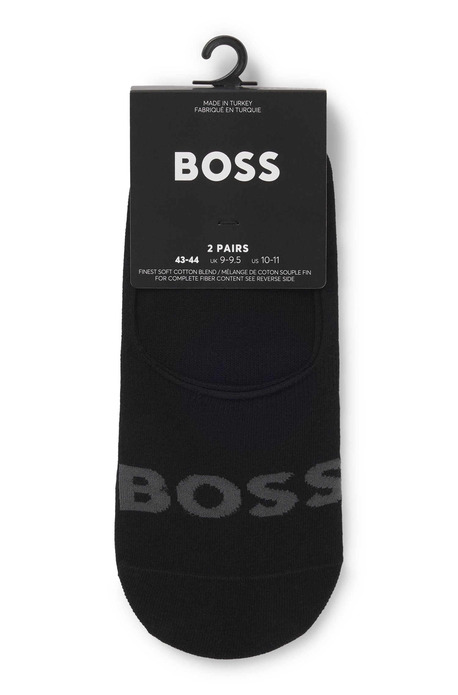 Boss Two-pack of invisible socks in a cotton blend strumpor herr – bild 6