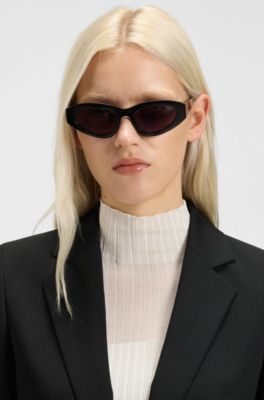 Regular-fit jacket with notch lapels, Black