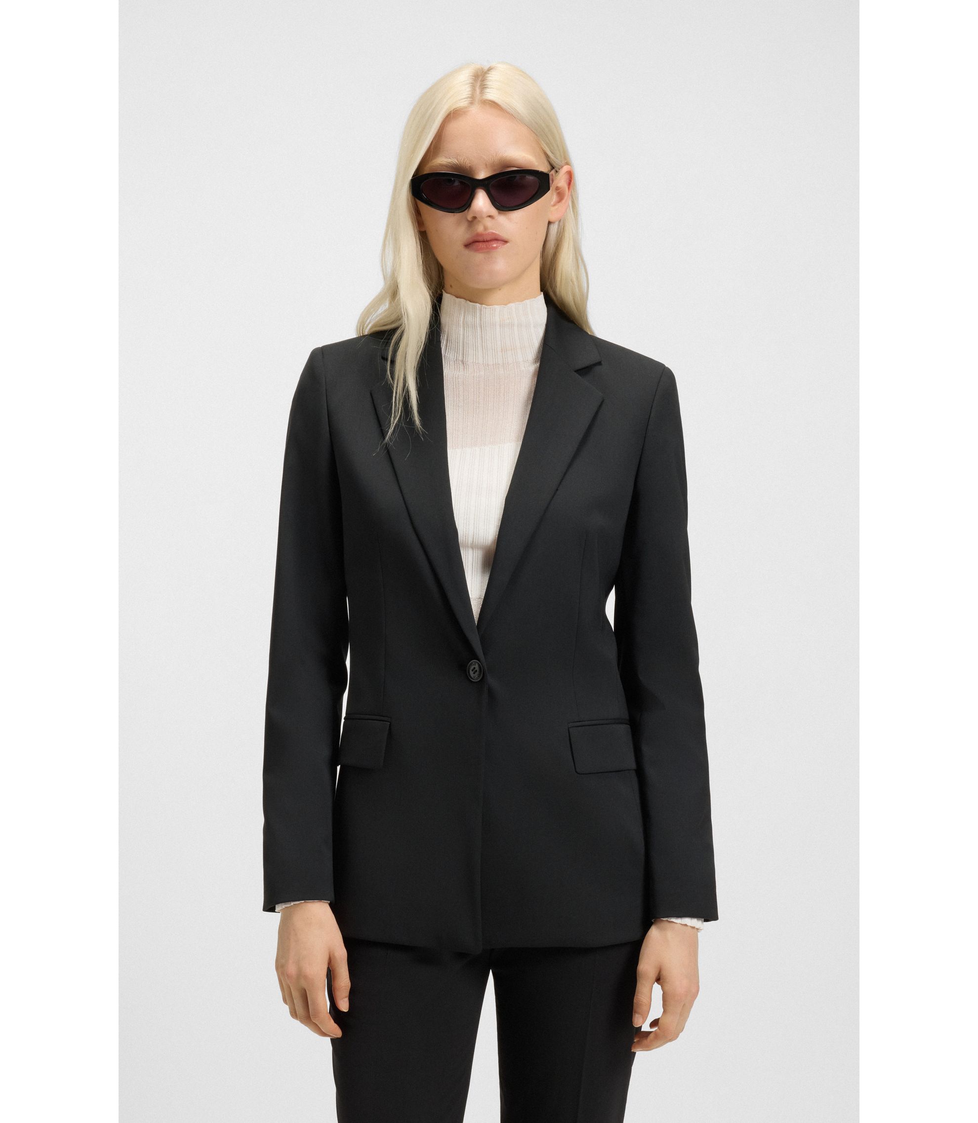 HRT】HUGO ダブルブレストニット ブラック ダブルブレストニット