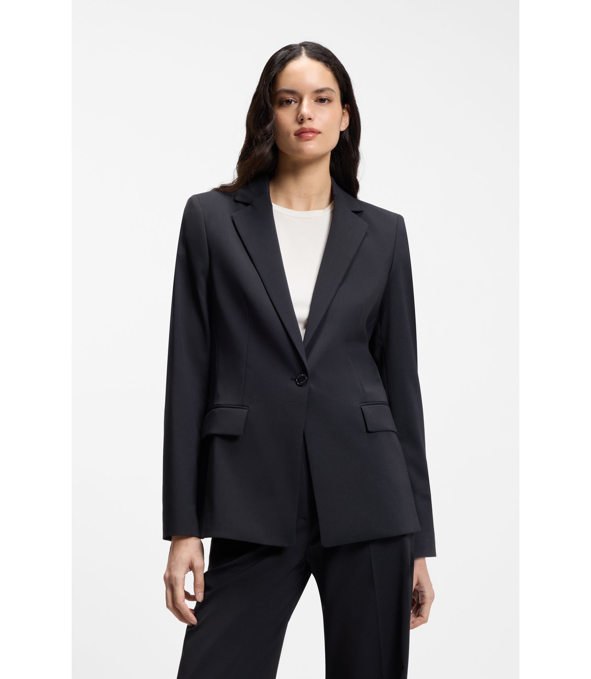 Regular-Fit Blazer mit fallendem Revers