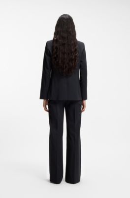 Regular-fit jacket with notch lapels, Dark Blue