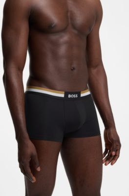 Quick-drying trunks in a technical cotton blend, Black