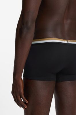 Quick-drying trunks in a technical cotton blend, Black
