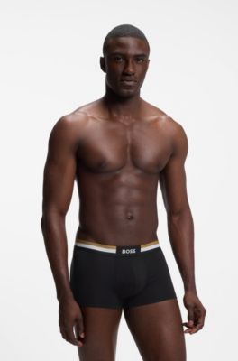 Quick-drying trunks in a technical cotton blend, Black