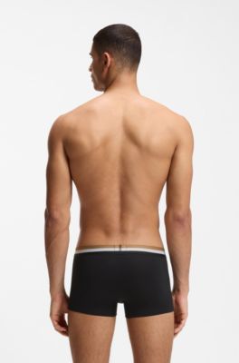 Eng anliegende Boxershorts aus Baumwoll-Mix im Dreierpack, Schwarz